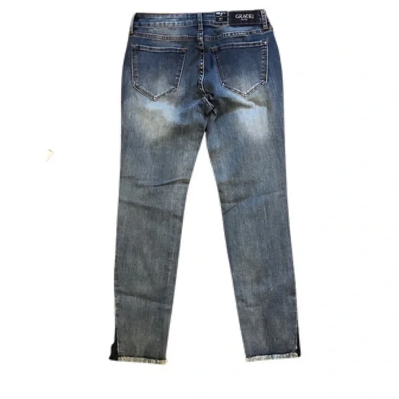 NWT Grace Jeans Classic 2 Tones Washu Mid Rise Skinny Jean - Picture 8 of 13